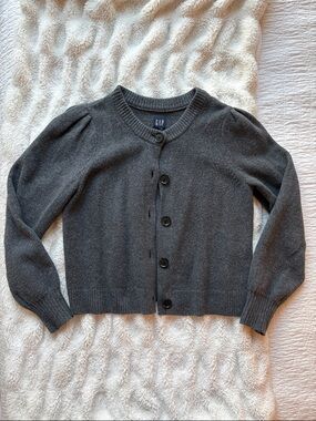 GAP Women's Charcoal Button-Up Cardigan
